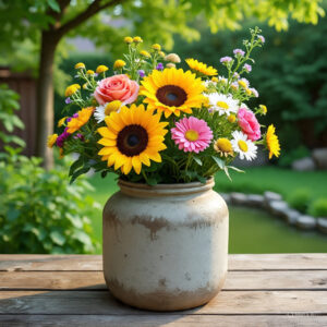 Concrete Flower Jars